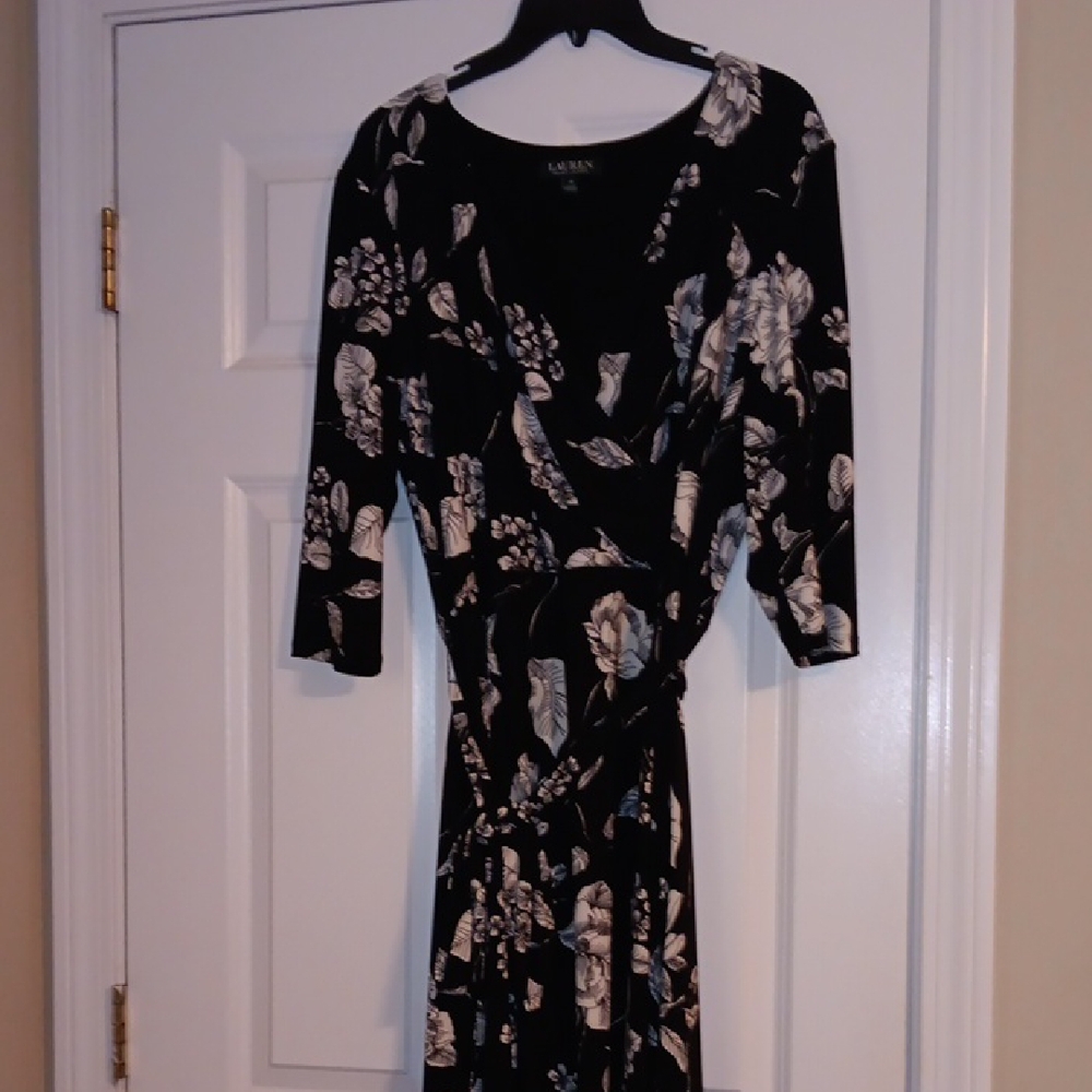 Ralph Lauren Black and White Floral Dress